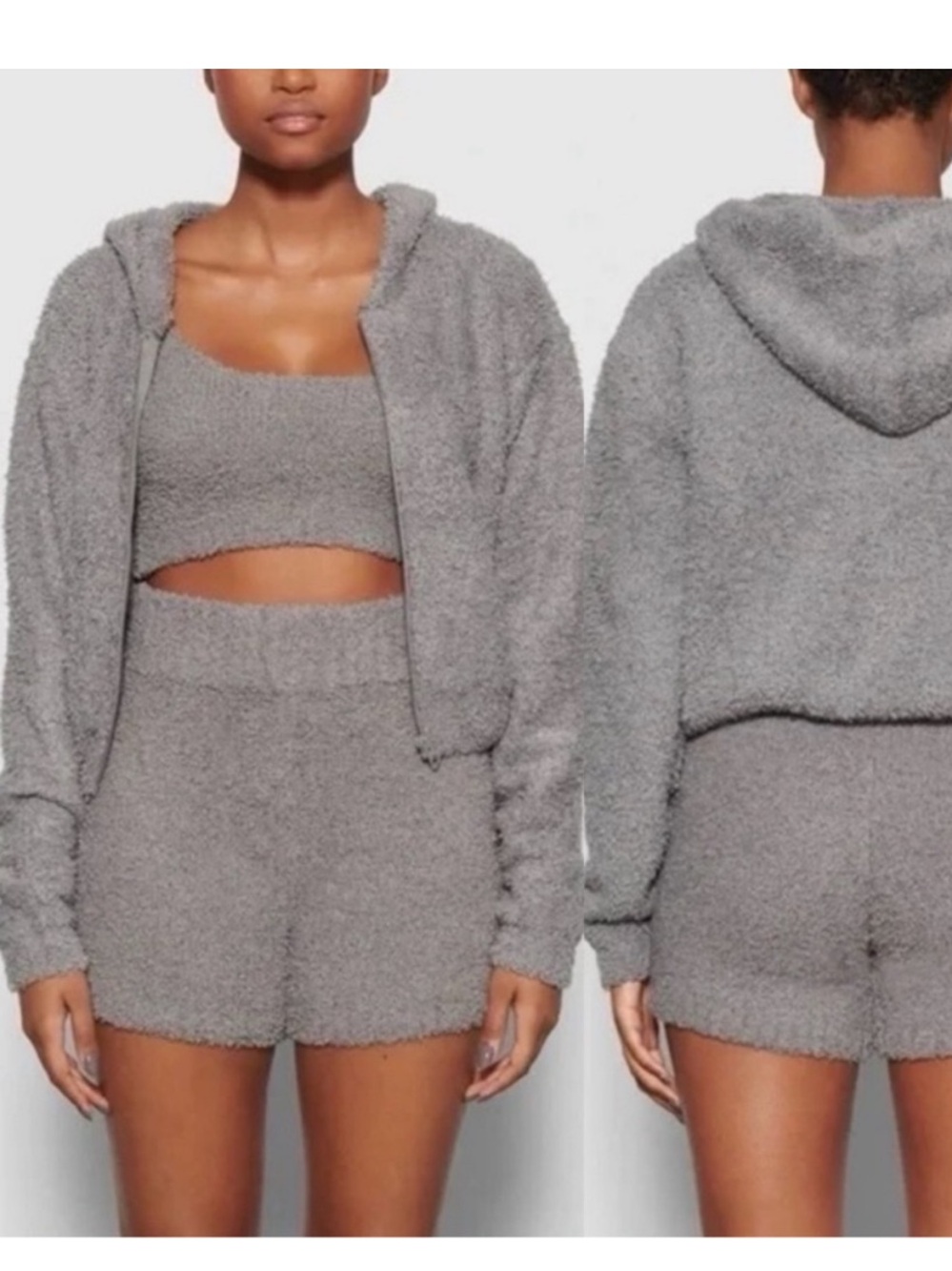 Skims Cozy Knit Zip Up Hoodie
